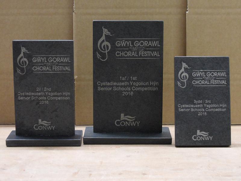 Laser Engraved Slate Trophies - Green Slate Trophies